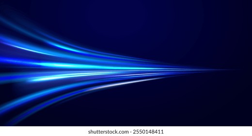 Fondo Abstractas de PNG en estilo tecnológico futurista con líneas de velocidad y rayos de color de neón. Con líneas de luz sobre un fondo azul para ilustrar el movimiento.