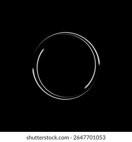 Círculo PNG com linha de néon criando um quadro circular e um portal redondo. Um fundo abstrato com um anel brilhante com um giro radiante e uma curva suave. Efeito de vetor de brilho com feixe astral claro 