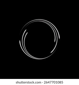 Círculo PNG com linha de néon criando um quadro circular e um portal redondo. Um fundo abstrato com um anel brilhante com um giro radiante e uma curva suave. Efeito de vetor de brilho com feixe astral claro 