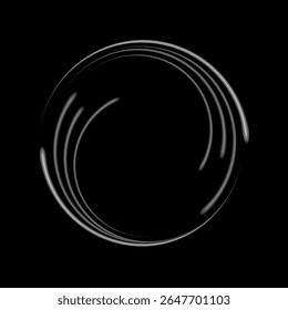 Círculo PNG com linha de néon criando um quadro circular e um portal redondo. Um fundo abstrato com um anel brilhante com um giro radiante e uma curva suave. Efeito de vetor de brilho com feixe astral claro 