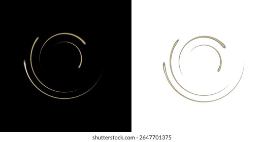 Círculo PNG com linha de néon criando um quadro circular e um portal redondo. Um fundo abstrato com um anel brilhante com um giro radiante e uma curva suave. Efeito de vetor de brilho com feixe astral claro