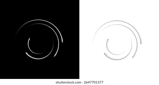 PNG circle with neon line creating a circular frame and round portal. An abstract background featuring a glowing ring with a radiant twirl and smooth curve. Glare vector effect with light astral beam