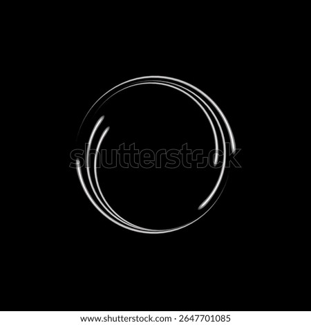 PNG circle with neon line creating a circular frame and round portal. An abstract background featuring a glowing ring with a radiant twirl and smooth curve. Glare vector effect with light astral beam 