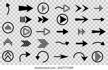 PNG design symbol of cross arrows with connection target and curved pointer in vector circle for app or website sign in arrows collection and computer button style