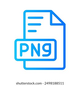 Png Document file picture gradient icon. format file type icons symbol, Extension, type data, vector illustration.