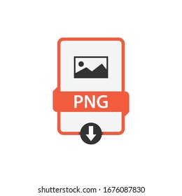 PNG download file format vector image. PNG file icon flat design graphic vector