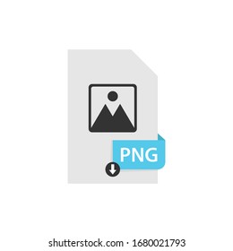 PNG download file format vector image. PNG file icon flat design graphic vector