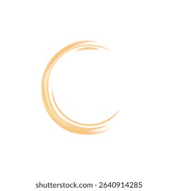 PNG Dynamic Light Ring with Golden Swirl Effect and Transparent Background for Energy, Magic or Highlight Element