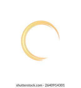 PNG Dynamic Light Ring with Golden Swirl Effect and Transparent Background for Energy, Magic or Highlight Element