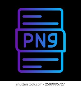 Png file document gradient icon. format, extension, files type symbol icons. vector illustration.