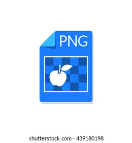 PNG file extension flat design icon, vector illustration isolated on white background