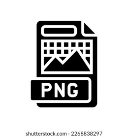 png file format document glyph icon vector. png file format document sign. isolated symbol illustration