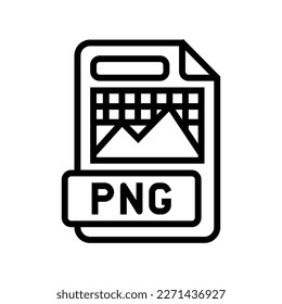 png file format document line icon vector. png file format document sign. isolated contour symbol black illustration