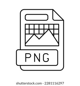 png file format document line icon vector. png file format document sign. isolated contour symbol black illustration