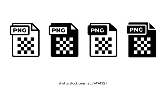 PNG file format document type icon symbol sign vector design black white color simple illustration collections sets