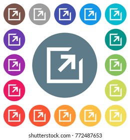 PNG file format flat white icons on round color backgrounds. 17 background color variations are included.