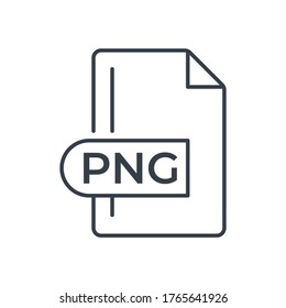 PNG File Format Icon. PNG extension line icon.