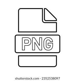 PNG File Format Icon In Outline Style