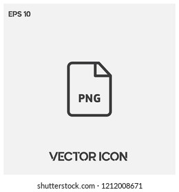 PNG File format vector icon illustration.Flat PNG file format symbol icon vector for web and mobile application isolated on light backround.Premium quality.