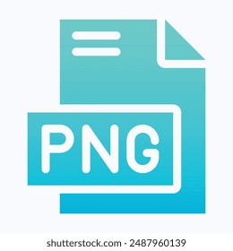 PNG File Format Vector Icon, Isolated Gradient Vector Icon.