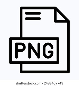 PNG File Format Vector Icon, Isolated Lineal Vector Icon.
