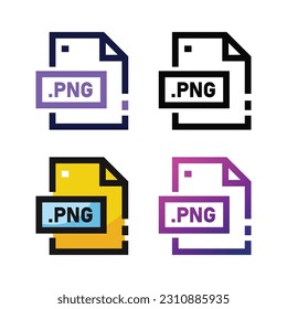 PNG file icon design in four variation color