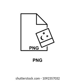 png file icon. Element of simple web icon with name for mobile concept and web apps. Thin line png file icon can be used for web and mobile on white background