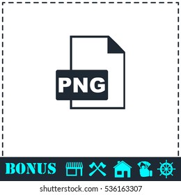 PNG file icon flat. Simple vector symbol and bonus icon