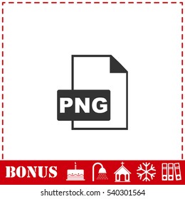 PNG file icon flat. Simple vector symbol and bonus icon