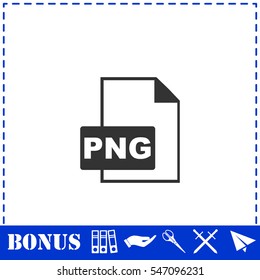 PNG file icon flat. Simple vector symbol and bonus icon