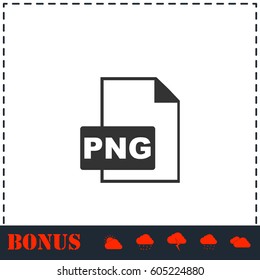 PNG file icon flat. Simple vector symbol and bonus icon