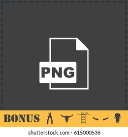 PNG file icon flat. Simple vector symbol and bonus icon