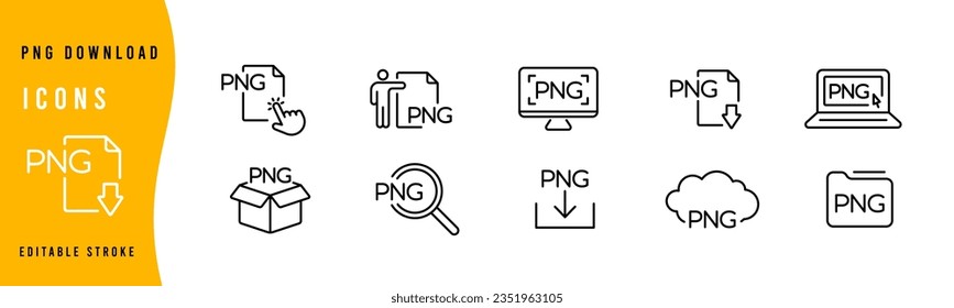 PNG file line icon set. Download icons illustration