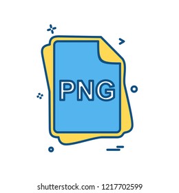 PNG file type icon design vector