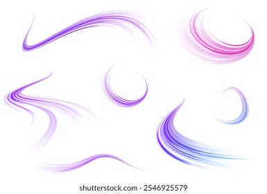 Png futuristic technological style. Png abstract background with speed lines. Neon color rays vector abstract background. The light lines of the road a blue light background creating of movement