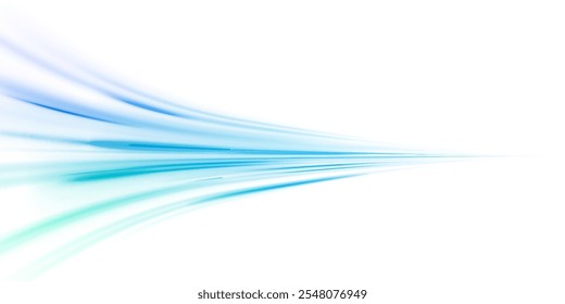 Png futuristic technological style. Png abstract background with speed lines. Neon color rays vector abstract background. The light lines of the road a blue light background creating of movement