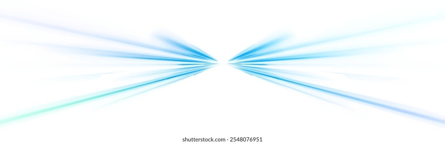 Png estilo tecnológico futurista. Plano de fundo abstrato Png com linhas de velocidade. Fundo abstrato do vetor de raios de cores de néon. As linhas de luz da estrada um fundo de luz azul criando de movimento