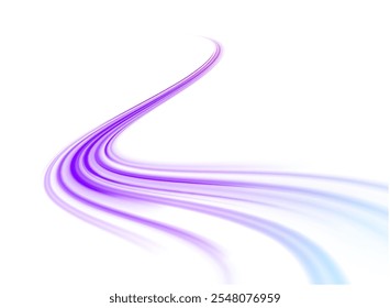Png estilo tecnológico futurista. Plano de fundo abstrato Png com linhas de velocidade. Fundo abstrato do vetor de raios de cores de néon. As linhas de luz da estrada um fundo de luz azul criando de movimento