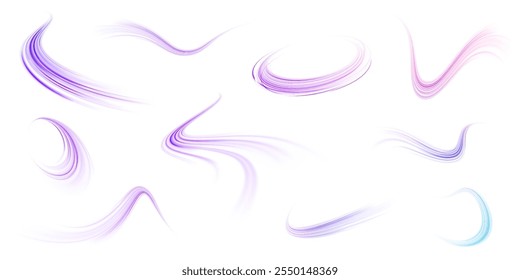 Png estilo tecnológico futurista. Png fondo abstracto con líneas de velocidad. Fondo abstracto de Vector de rayos de color de neón. Las líneas de luz de la carretera con un fondo de luz azul creando sensación de movimiento