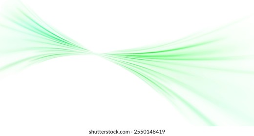 Png futuristic technological style. Png abstract background with speed lines. Neon color rays vector abstract background. The light lines of the road a green light background creating of movement