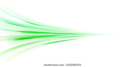 Png estilo tecnológico futurista. Png fondo abstracto con líneas de velocidad. Fondo abstracto de Vector de rayos de color de neón. Las líneas de luz de la carretera tienen un fondo de luz verde que crea sensación de movimiento