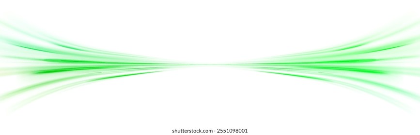 Png estilo tecnológico futurista. Png fondo abstracto con líneas de velocidad. Fondo abstracto de Vector de rayos de color de neón. Las líneas de luz de la carretera tienen un fondo de luz verde que crea sensación de movimiento