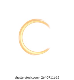 PNG Glowing Golden Circle Frame with Soft Motion Blur for Futuristic, UI or Abstract Visual Design