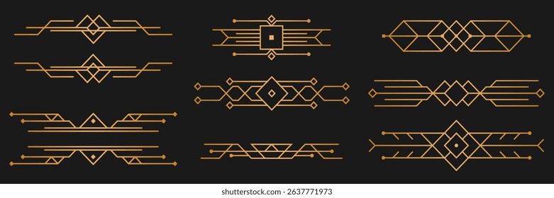 PNG gold banner with ornate deco frame and fantasy title in black background for rpg game interface featuring decorative label and ui element in retro medieval vector design