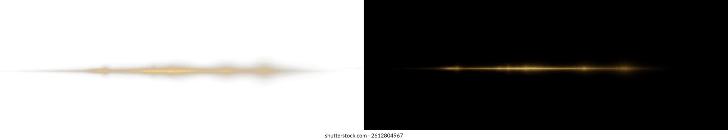 PNG golden glow with sparkling dust and light trails. Abstract vector flare with luxury shine and shimmer. Perfect for fashion, festive, or elegant background design