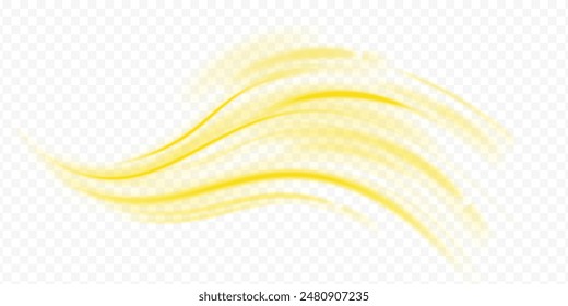 PNG. Horizontal night road in the form of a panorama with neon lights. Car motion trails. Speed line motion vector background.