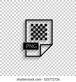 png icon - black vector  icon with shadow