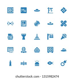 png icon set. Collection of 25 filled png icons included Gallows, Fisheye, Hooter, Tate modern, Smeaton, Pamela, Safebox, Kanji vadas, Kendo, Jpg, Nasal aspirator, Hotel signal