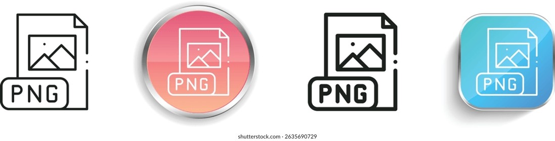 png icon. Thin Linear, Regular and Button Style Design Isolated On White Background