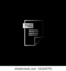 png icon - white vector icon;  halftone illustration
